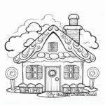 Colorful Candyland Gingerbread House Coloring Pages 3