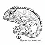 Colorful Chameleon Lizard Coloring Pages 4