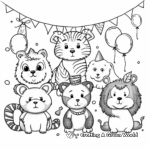 Colorful Circus Party Animal Coloring Pages 4