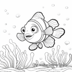 Colorful Clownfish and Anemone Home Coloring Pages 1