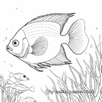 Colorful Coral Reef & Angelfish Coloring Pages 1