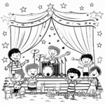 Colorful Fourth of July Musical Concert Coloring Pages 1