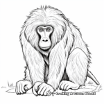 Colorful Gelada Baboon Coloring Pages 4