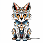 Colorful Geometric Fox Coloring Pages 1