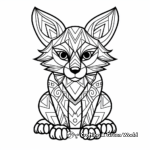 Colorful Geometric Fox Coloring Pages 2