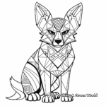 Colorful Geometric Fox Coloring Pages 4
