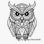 Colorful Geometric Owl Coloring Pages for Creatives 1