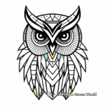 Colorful Geometric Owl Coloring Pages for Creatives 2