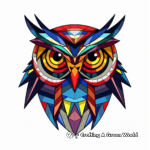 Colorful Geometric Owl Coloring Pages for Creatives 3