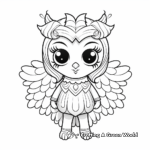 Colorful Girl Owl Coloring Sheets 1