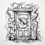 Colorful Graffiti Door Coloring Pages 2