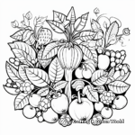 Colorful Jungle Fruits and Flowers Coloring Sheets 3