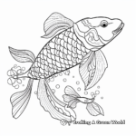 Colorful Koi Fish Mosaic Coloring Pages 1