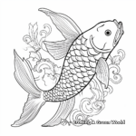 Colorful Koi Fish Mosaic Coloring Pages 2