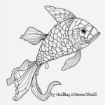 Colorful Koi Fish Mosaic Coloring Pages 3