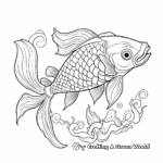 Colorful Koi Fish Mosaic Coloring Pages 4