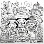 Colorful Mexican Fiesta Coloring Pages 1