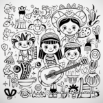 Colorful Mexican Fiesta Coloring Pages 3