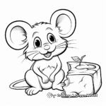 Colorful Mouse and Cheese Coloring Pages 1