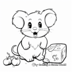 Colorful Mouse and Cheese Coloring Pages 2