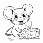 Colorful Mouse and Cheese Coloring Pages 3