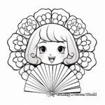 Colorful Paper Fan Coloring Sheets 1