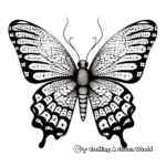 Colorful Pixel Butterflies Coloring Pages 1