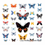 Colorful Pixel Butterflies Coloring Pages 4