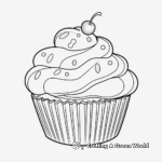 Colorful Rainbow Cupcake Coloring Pages 1