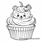 Colorful Rainbow Cupcake Coloring Pages 2