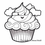 Colorful Rainbow Cupcake Coloring Pages 4