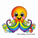 Colorful Rainbow Octopus Coloring Pages for Adults 3