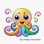 Colorful Rainbow Octopus Coloring Pages for Adults 4