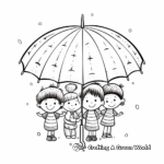 Colorful Rainbow Umbrella Coloring Pages 2