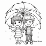 Colorful Rainbow Umbrella Coloring Pages 3