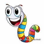 Colorful Rainbow Worm Coloring Pages for Kids 1