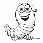 Colorful Rainbow Worm Coloring Pages for Kids 2