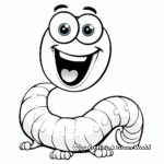 Colorful Rainbow Worm Coloring Pages for Kids 3