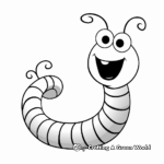 Colorful Rainbow Worm Coloring Pages for Kids 4