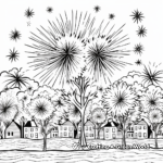 Colorful Summer Fireworks Display Coloring Pages 4