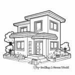 Colorful Townhouse Coloring Pages for Kids 1