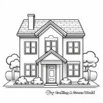 Colorful Townhouse Coloring Pages for Kids 4