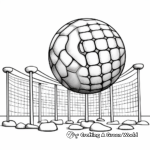 Colorful Volleyball Net and Ball Coloring Pages 3