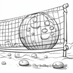 Colorful Volleyball Net and Ball Coloring Pages 4