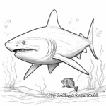 Coloring Images of a Bull Shark Catching Fish 1