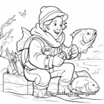 Coloring Page of a Cod Fisherman Catching Cod 1