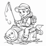 Coloring Page of a Cod Fisherman Catching Cod 3