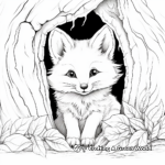 Coloring Pages of a Fox in Its Den 1