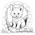 Coloring Pages of a Fox in Its Den 4