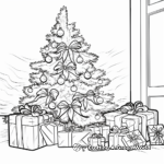 Coloring Pages of Christmas Presents Under The Tree 1